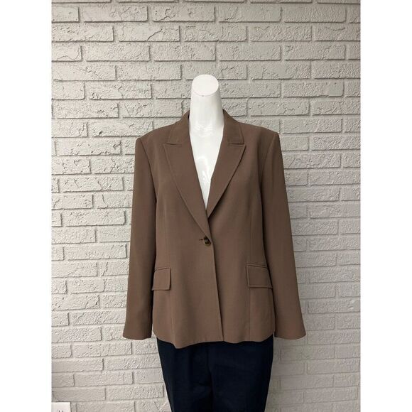 Kasper Women Brown Career Blazer size 14P - Picture 1 of 8